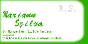 mariann szilva business card